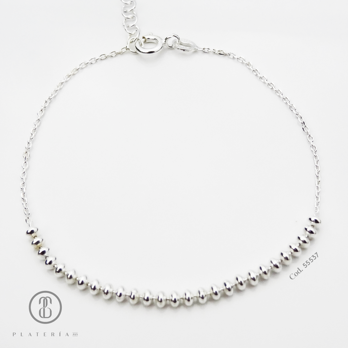 PULSERA PELOTITAS PLATA.925