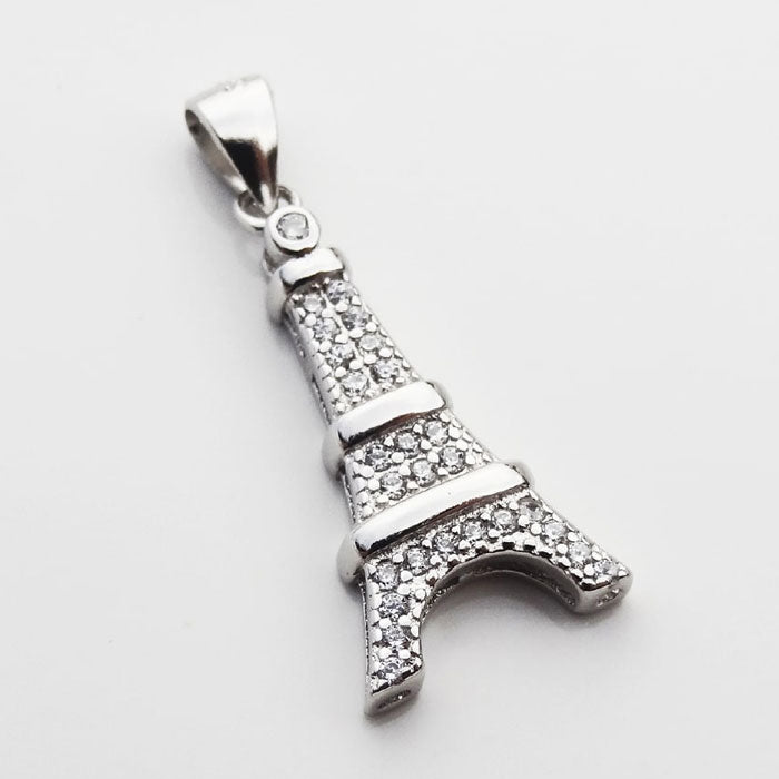 DIJE RODINADO TORRE EIFFEL PLATA.925