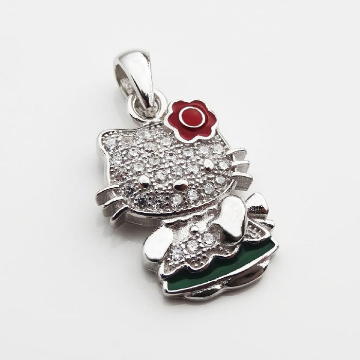 DIJE RODINADO HELLO KITTY PLATA.925