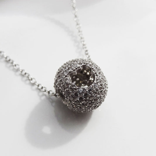 GARGANTILLA RODINADA BOLITA PIEDRAS PLATA.925