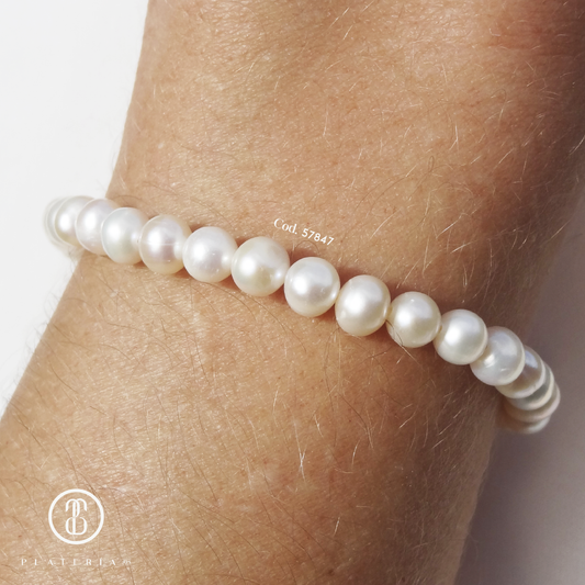 PULSERA PERLA CULTIVADA 7MM PLATA.925