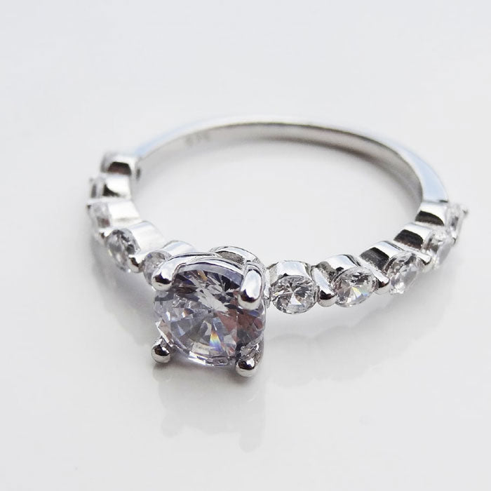 ANILLO RODINADO COMPROMISO PLATA.925