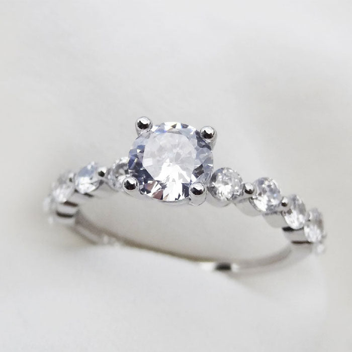 ANILLO RODINADO COMPROMISO PLATA.925