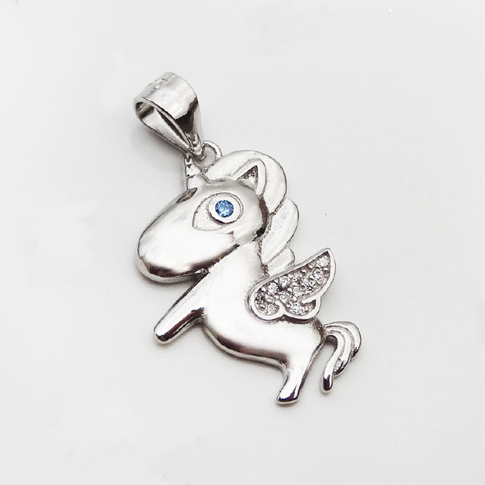 DIJE RODINADO UNICORNIO PLATA.925