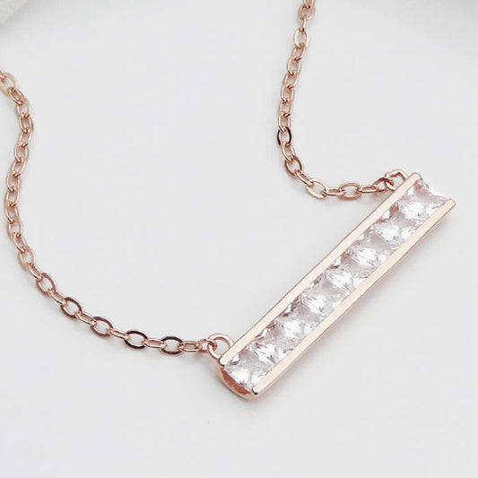 GARGANTILLA ORO ROSA CIRCON PLATA.925