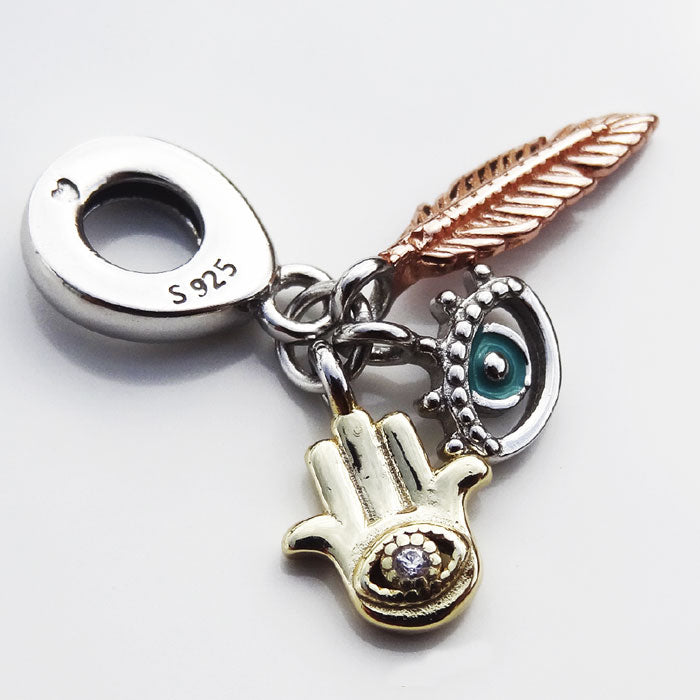 DIJE PARA PULSERA OJO TURCO PLATA.925