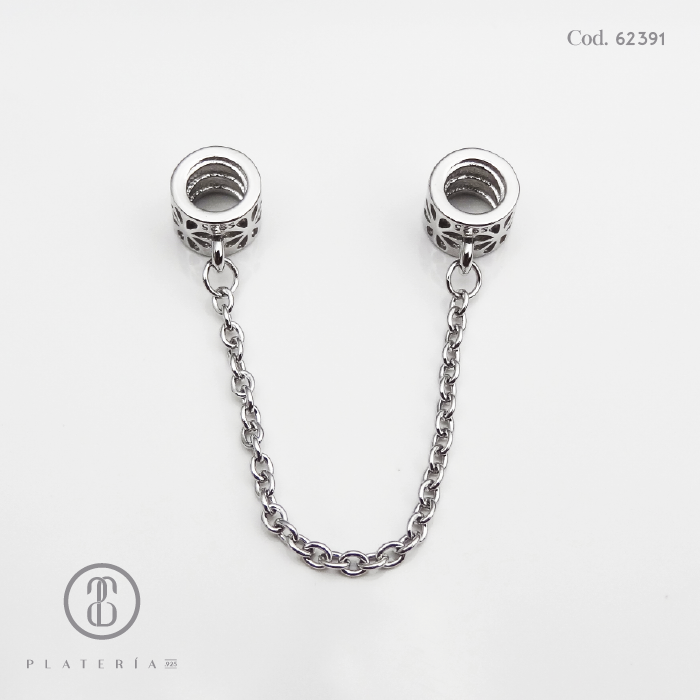 CADENA DE SEGURIDAD FLORES PLATA.925