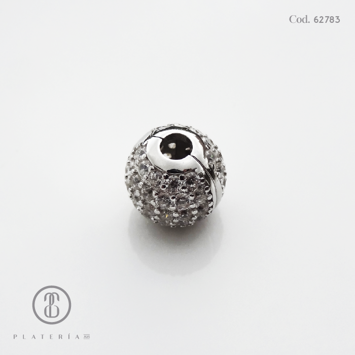 CIERRE PARA PULSERA CLIP ZIRCONES PLATA.925