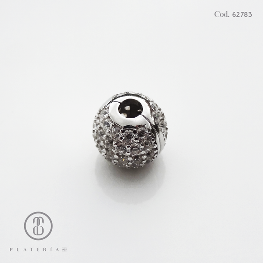 CIERRE PARA PULSERA CLIP ZIRCONES PLATA.925