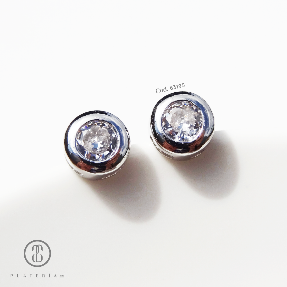ARETE RODINADO BISELADO 5MM PLATA.925