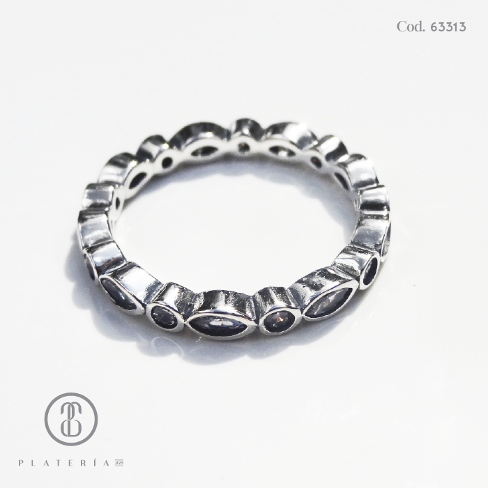 ANILLO RODINADO PLATA.925