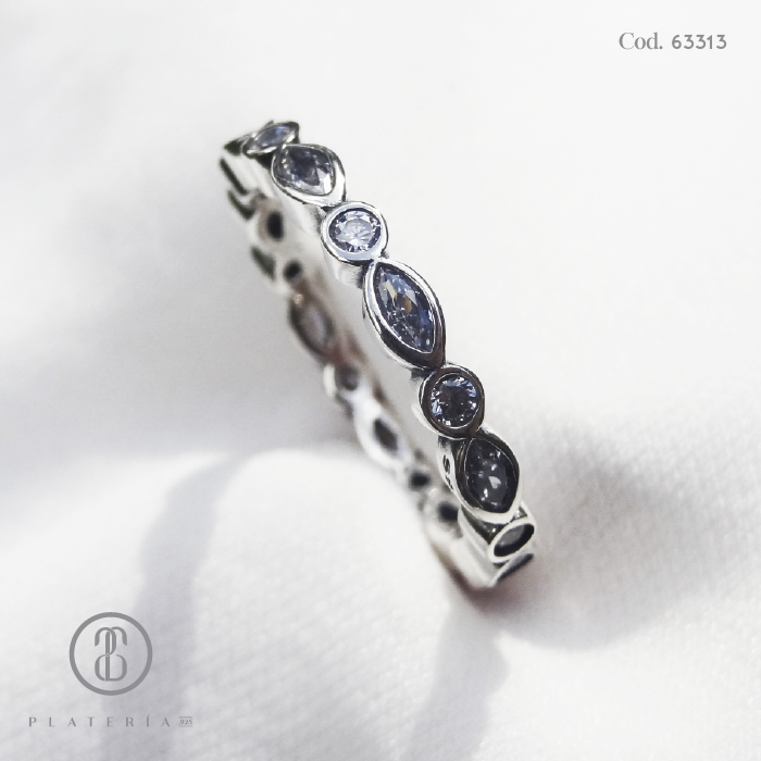 ANILLO RODINADO PLATA.925