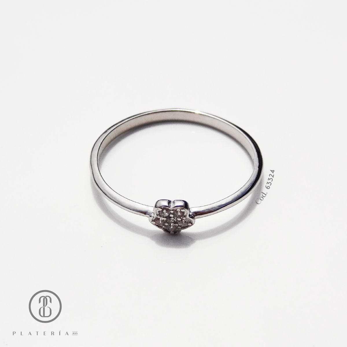 ANILLO RODINADO FLORCITA PLATA.925