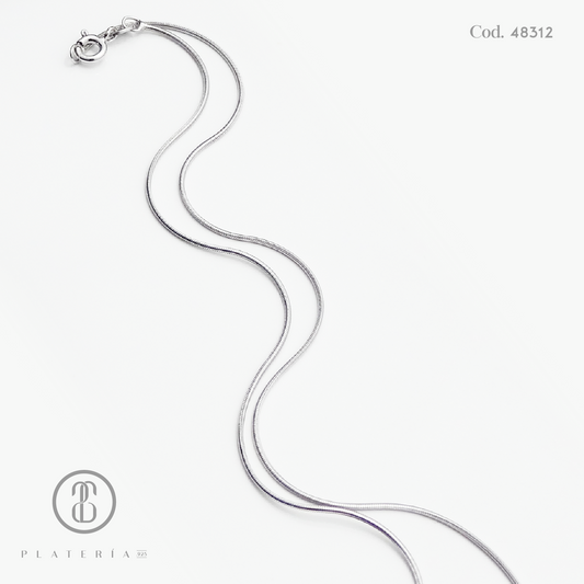 CADENA COLA DE RATA 50CM PLATA.925