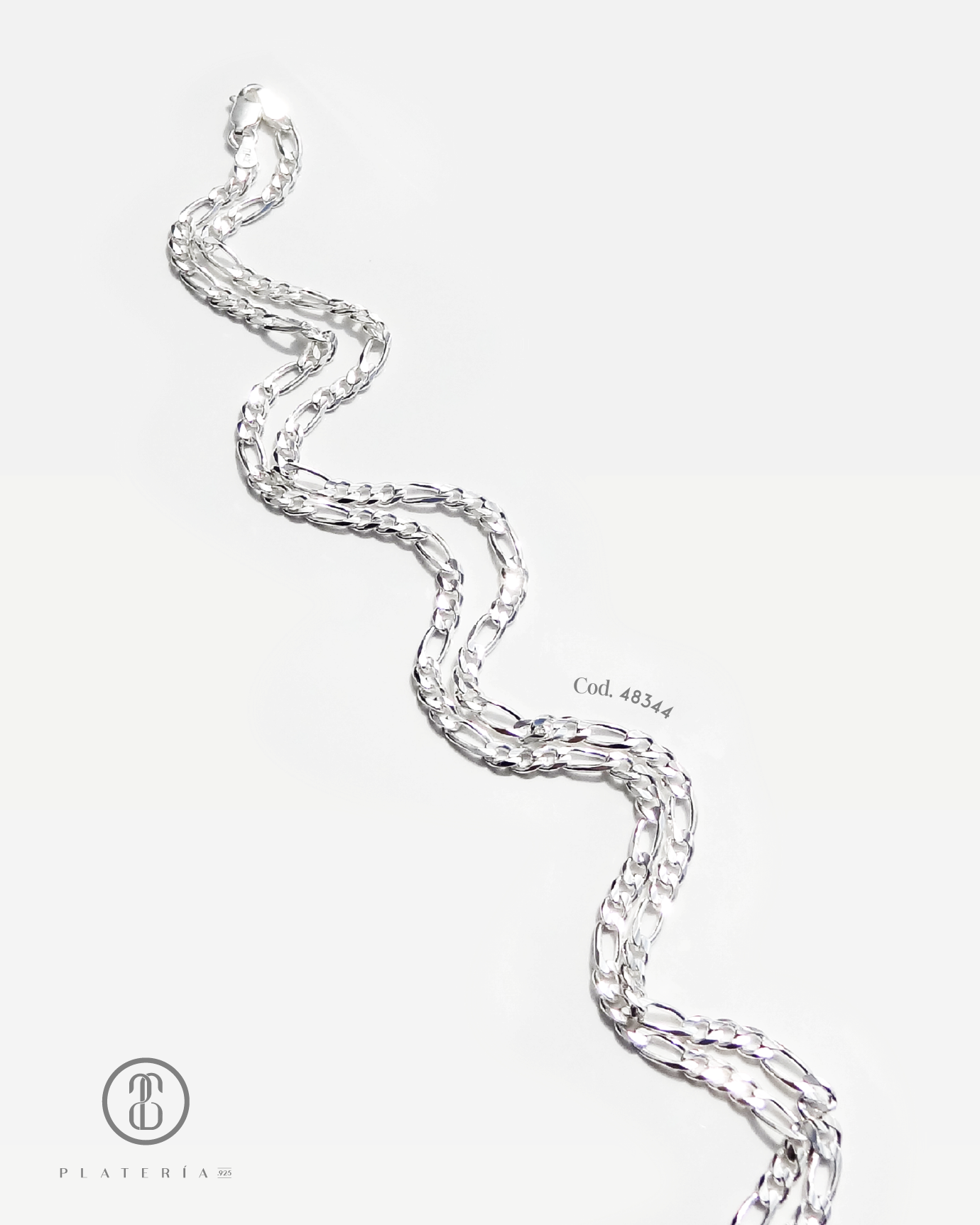 CADENA FIGARO 50CM PLATA.925