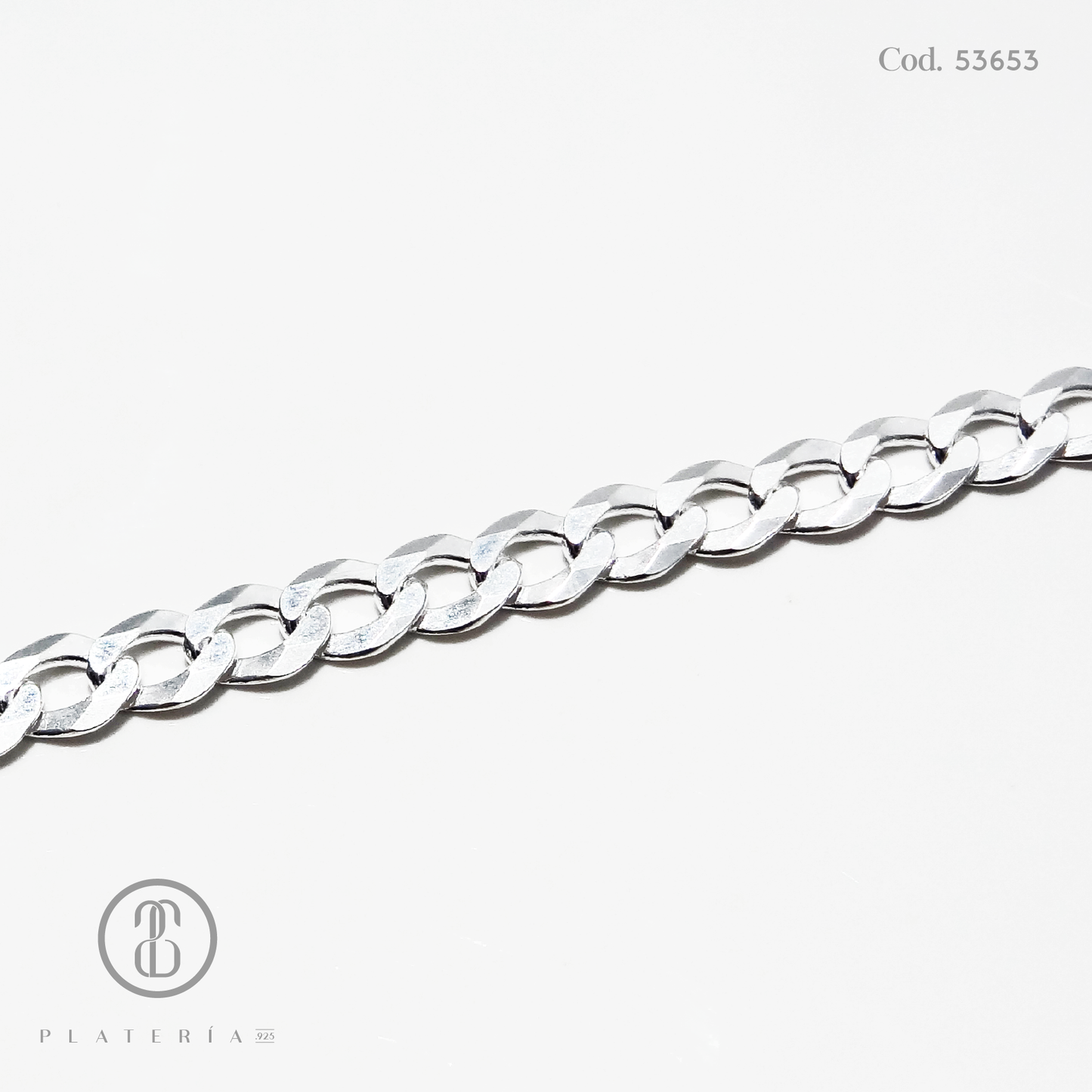 CADENA MARTILLADA 50CM PLATA.925