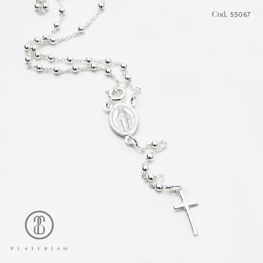 ROSARIO VIRGEN MILAGROSA 45CM (2MM) PLATA.925