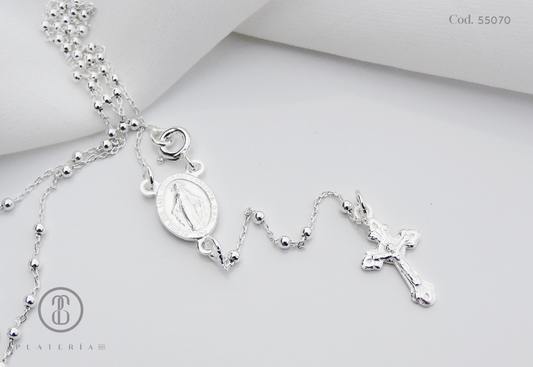 ROSARIO 45CM VIRGEN MILAGROSA (2MM) PLATA.925
