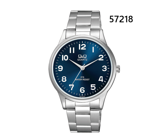 57218 RELOJ QQ METAL PLATEADO AZUL