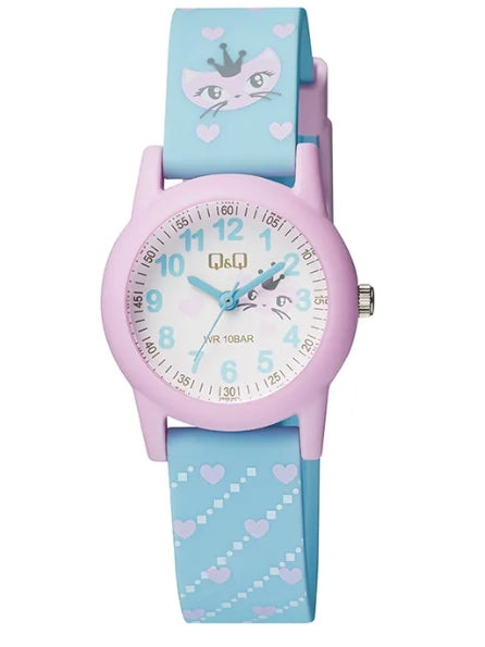 60245 RELOJ QQ HULE NIÑA ROSA CELESTE