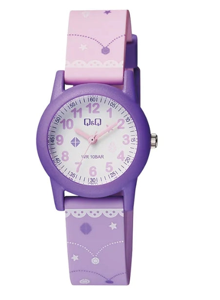 60329 RELOJ QQ NIÑO HULE MORADO Y ROSA