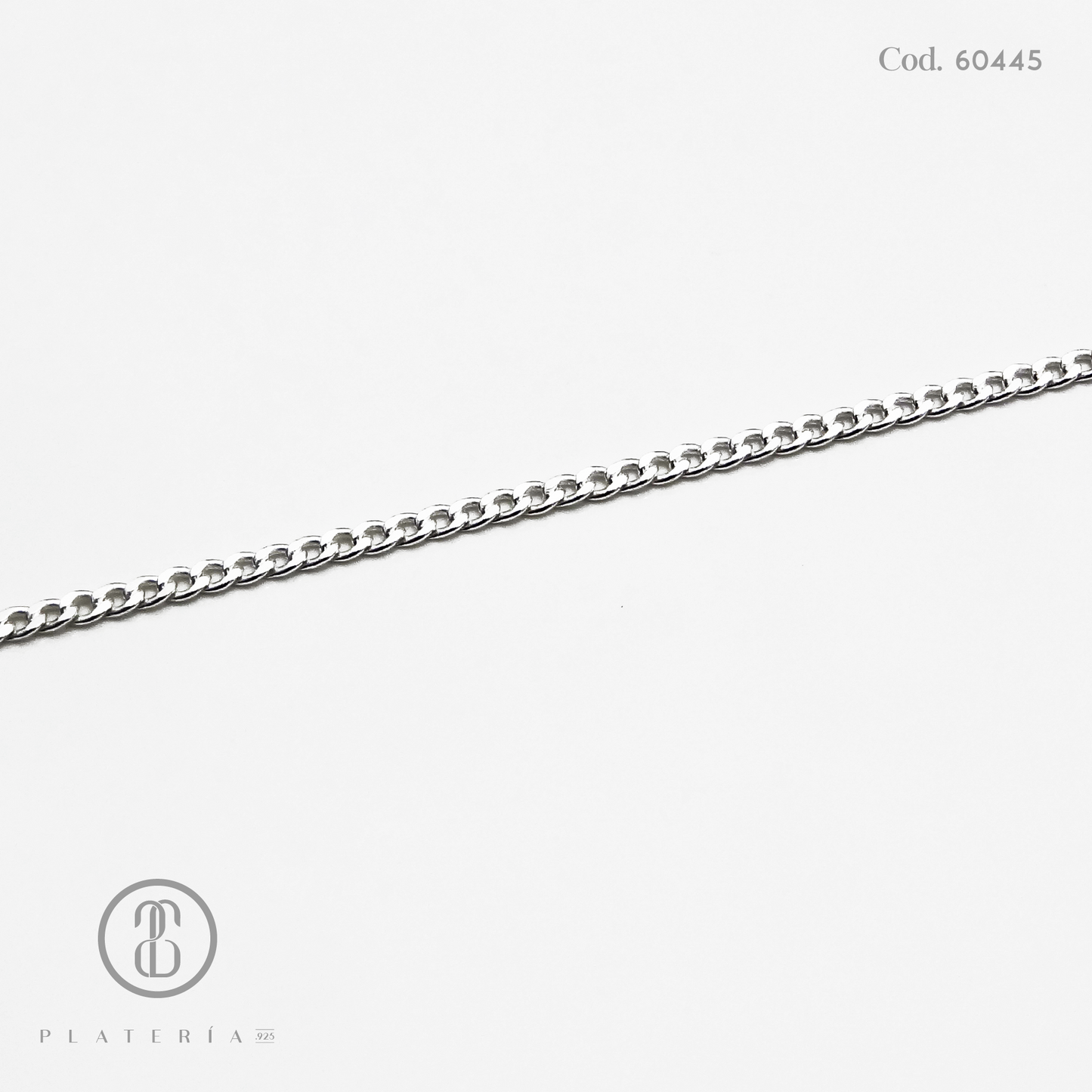 CADENA MARTILLADA 60CM PLATA.925