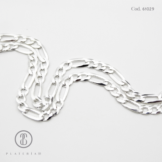 CADENA FIGARO 55CM PLATA.925