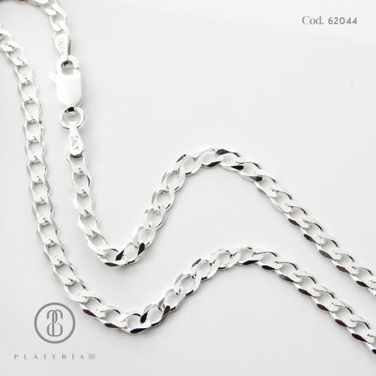 CADENA MARTILLADA 60CM RED. PLATA.925