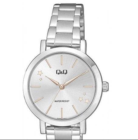 62098 RELOJ QQ PLATEADO ESTRELLA ORO ROSA