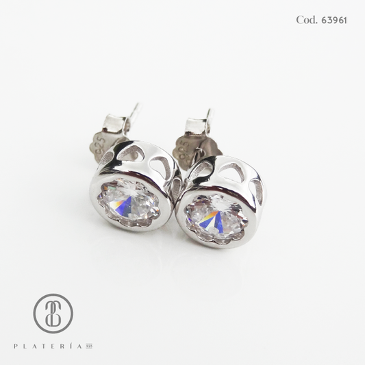 ARETE RODINADO BISELADO PLATA.925