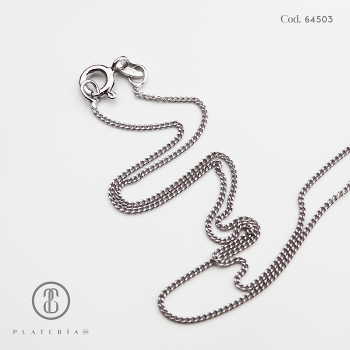 CADENA RODINADA 45CM PLATA.925
