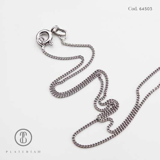 CADENA RODINADA 45CM PLATA.925