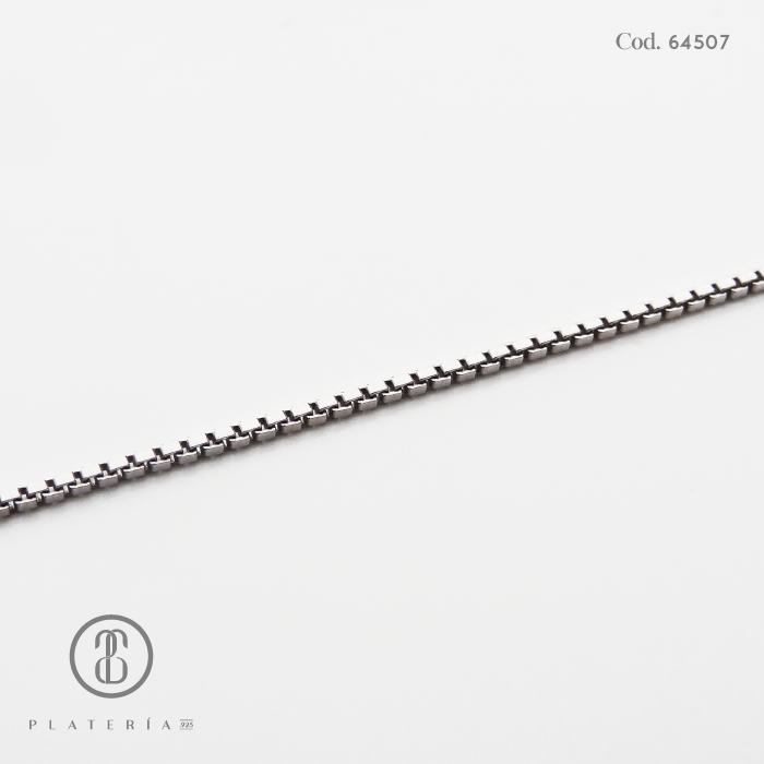 CADENA RODINADA 55CM PLATA.925