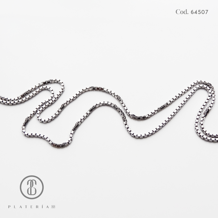 CADENA RODINADA 55CM PLATA.925