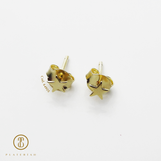 ARETE DORADO ESTRELLA 4.5MM PLATA.925