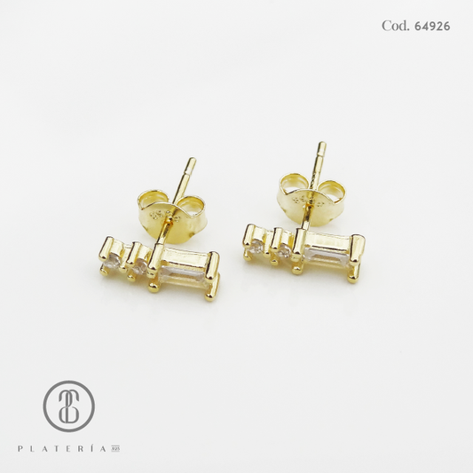 ARETE DORADO ZIRCON PLATA.925