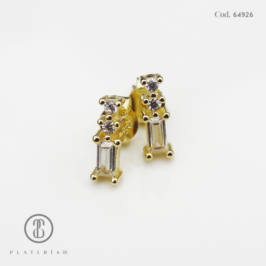 ARETE DORADO ZIRCON PLATA.925