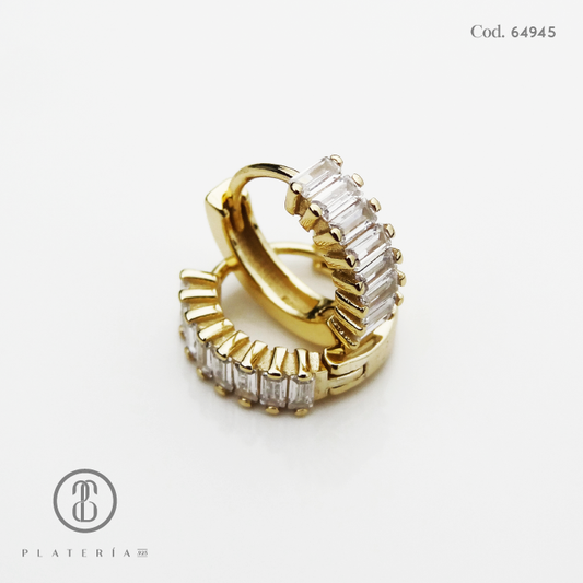 HUGGIE DORADO BAGUETTE PLATA.925