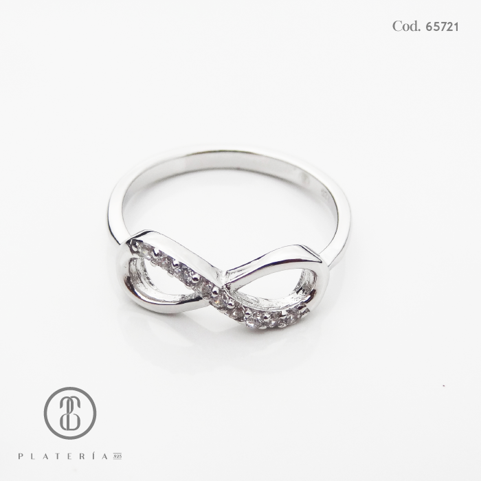 ANILLO RODINADO INFINITO PLATA.925