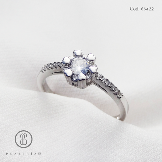 ANILLO RODINADO COMPROMISO PLATA.925