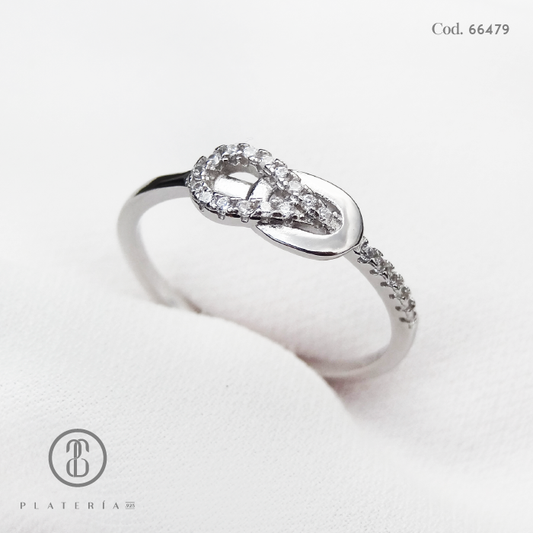 ANILLO RODINADO NUDO PLATA.925