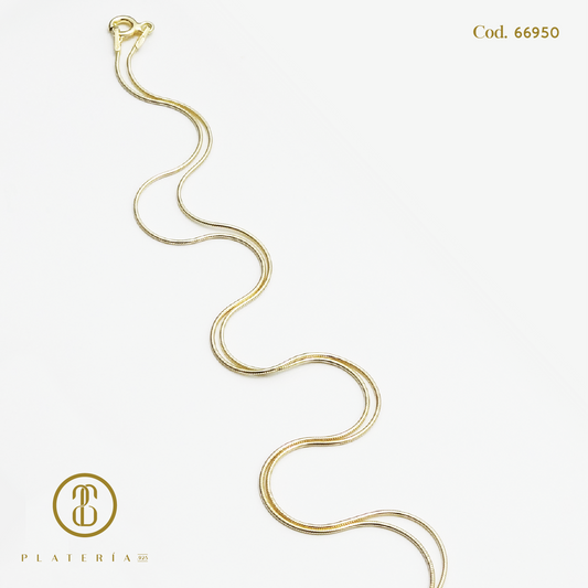 CADENA 45CM COLA RATA DORADA BAÑO 14K PLATA.925