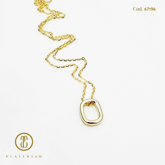GARGANTILLA DORADA BAÑO 14K LISO PLATA.925