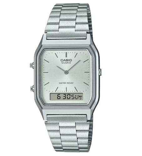 67322 RELOJ CASIO CUADRADO ANA/DIG METAL PLATEADO
