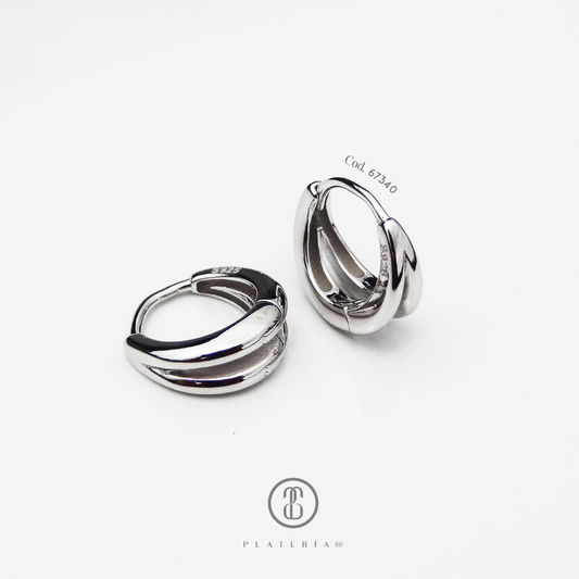 HOOP RODINADO DOBLE 10MM PLATA.925