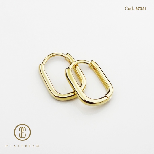 HOOP DORADO BAÑO 14K 12MM PLATA.925