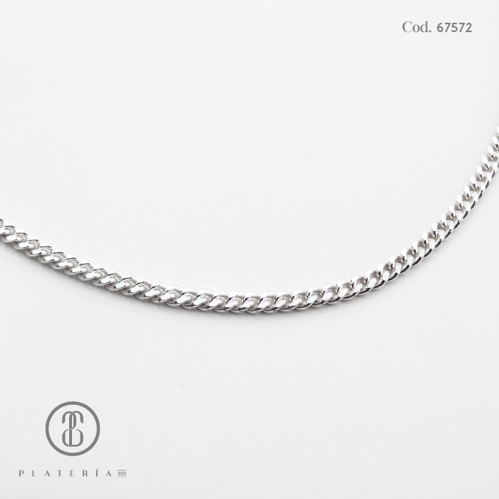 CADENA MARTILLADA DIAMANT 50CM PLATA.925