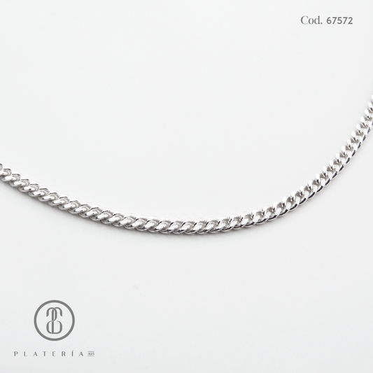 CADENA MARTILLADA DIAMANT 50CM PLATA.925
