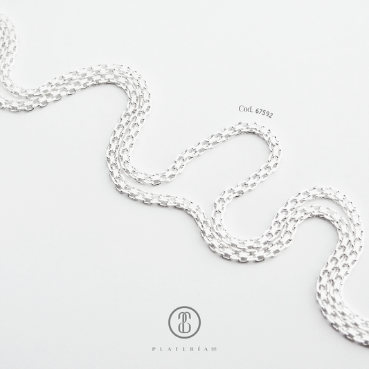 CADENA BISMARK 40CM PLATA.925