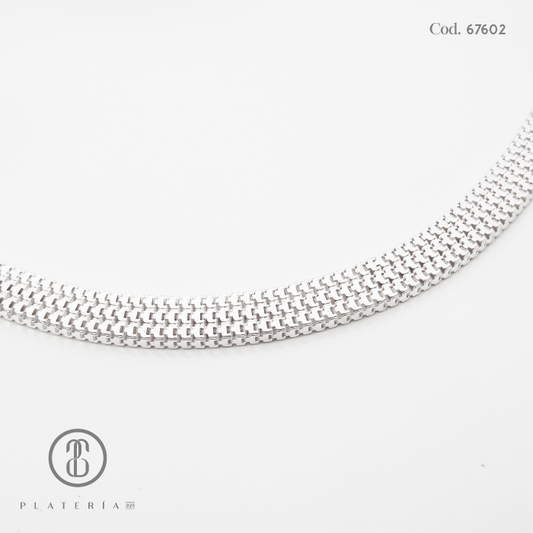 GARGANTILLA PLANA 45CM PLATA.925